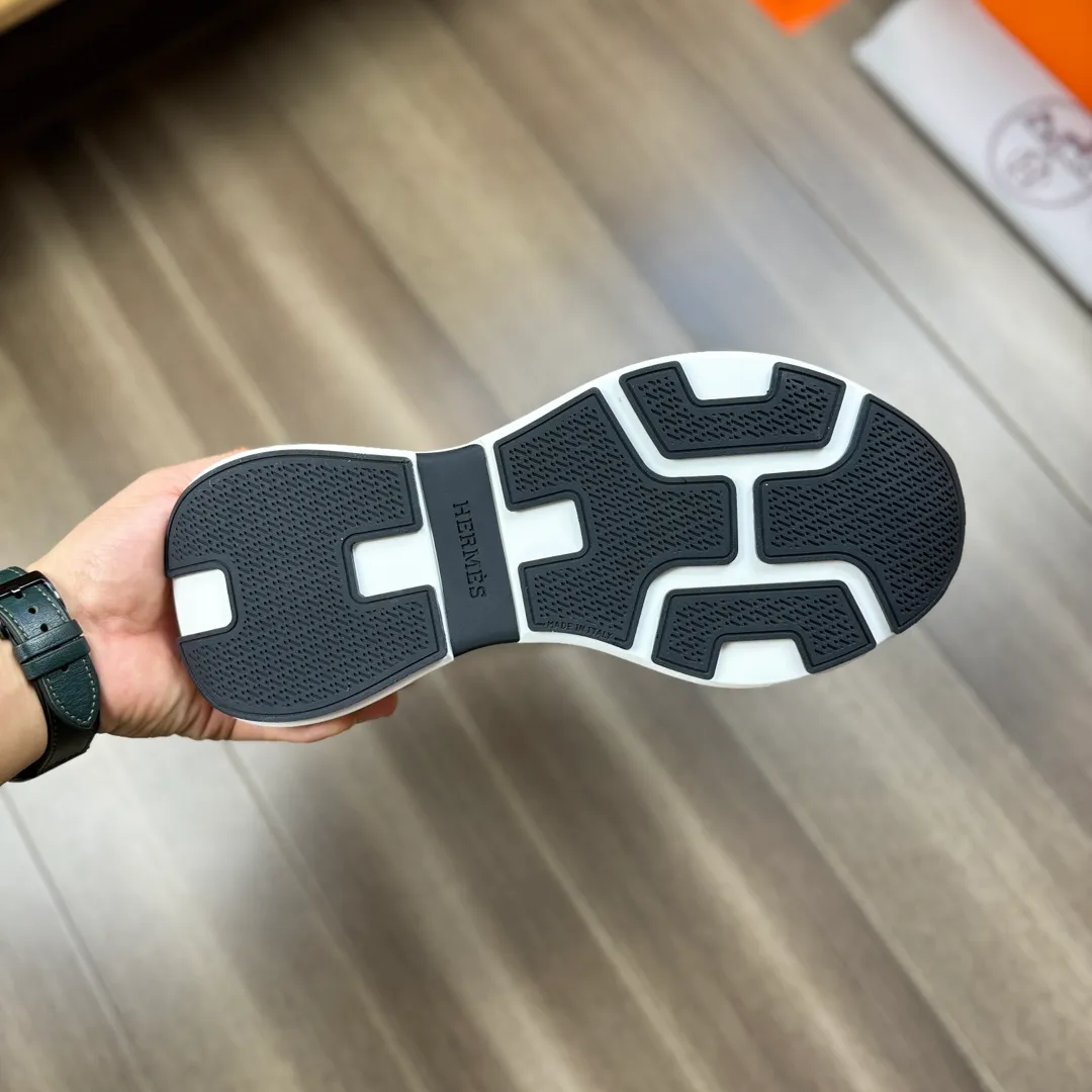 [HERMES] Hermès men's shoes 💰520💰 - High-end quality original order - Upper: 🔝 tumbled calfskin, high mercerized striped fabric, sewn brand H totem - Lining: water-dyed cowhide - Outsole: ultra-light T men's shoes 💰U foam rubber; two-color molded outsole - Super high quality control, fine workmanship: highlighted (high-end, luxury, grade) -Size :38-44 (45, customized)